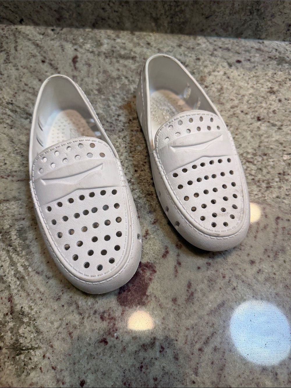White Kids Perforated Slip-On Sandals